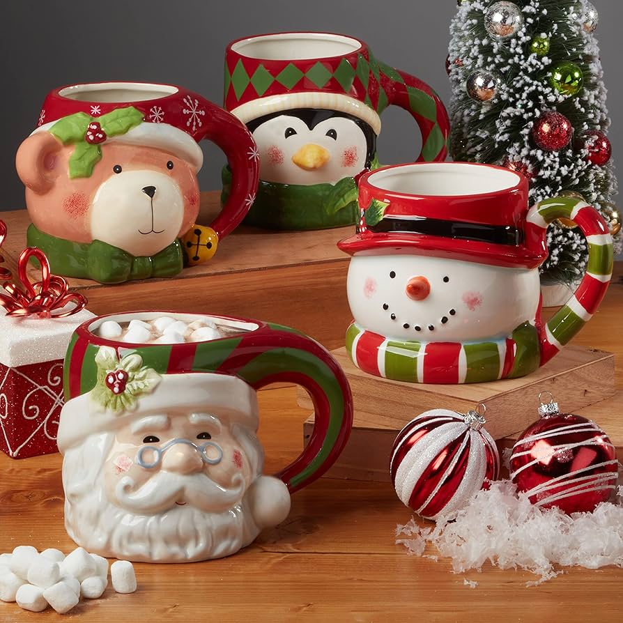 Amazon.com: Certified International Holiday 4 Pc. Mug Set